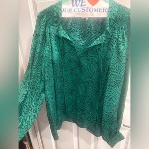 Parker Green Patterned Women's Top